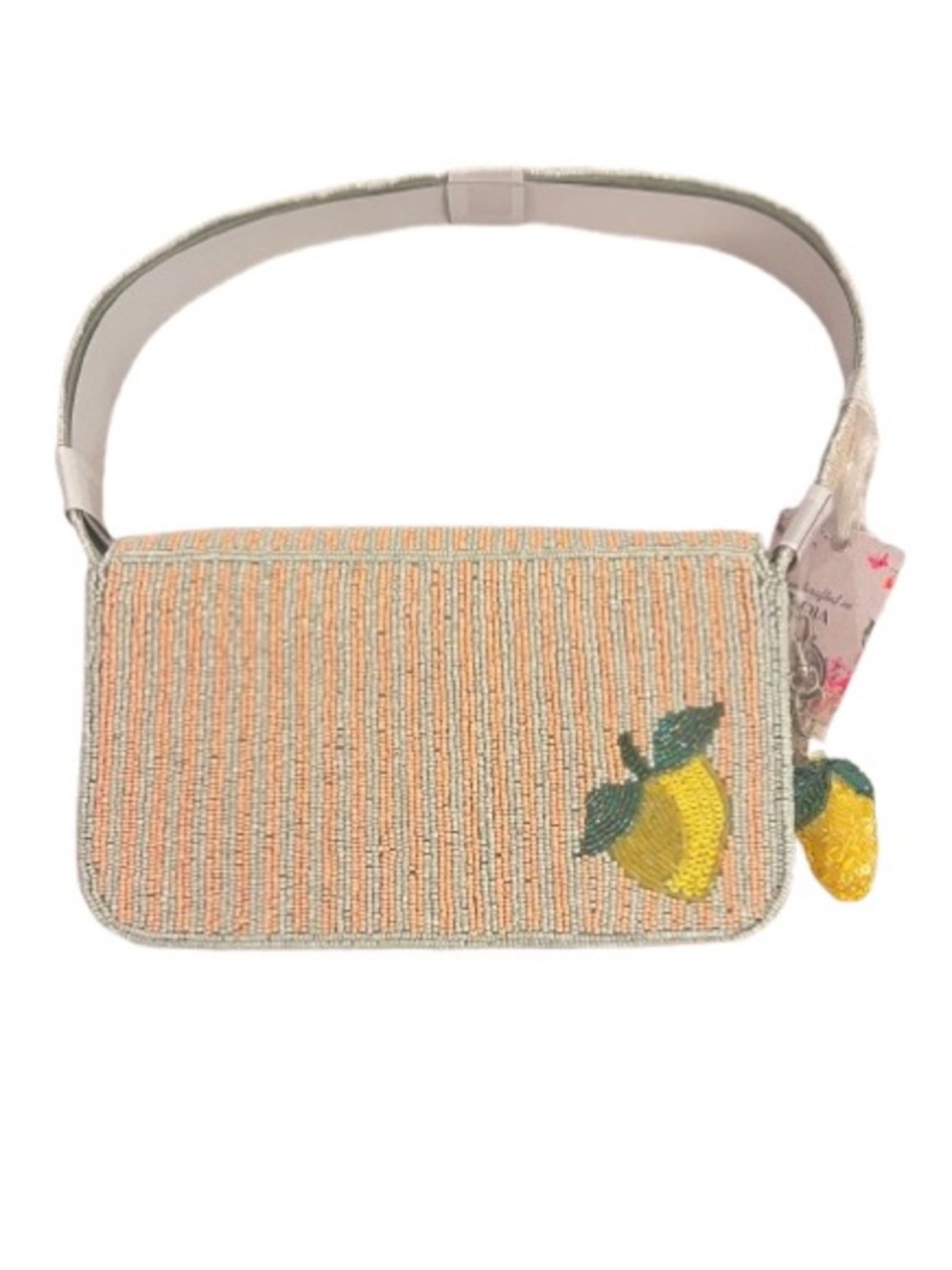 🆕- Lemon Viral Hand-Beaded Shoulder Bag. NWT - Picture 13 of 14
